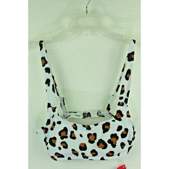 Xhileration Bikini Top Swimsuit Leopard Print Adjustable Strap Juniors S 0-2 NWT - Picture 1 of 6